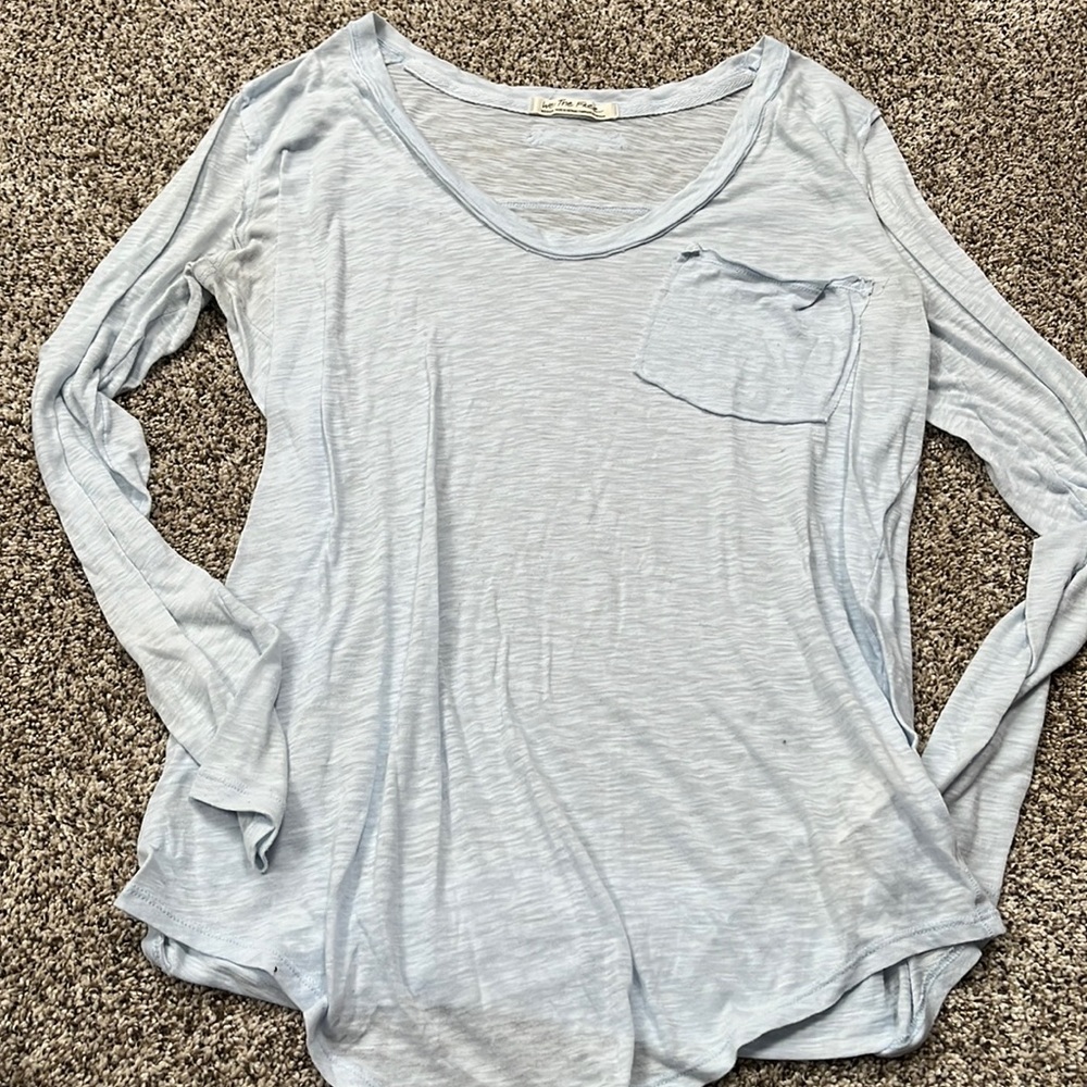 Light blue Free People long sleeve shirt